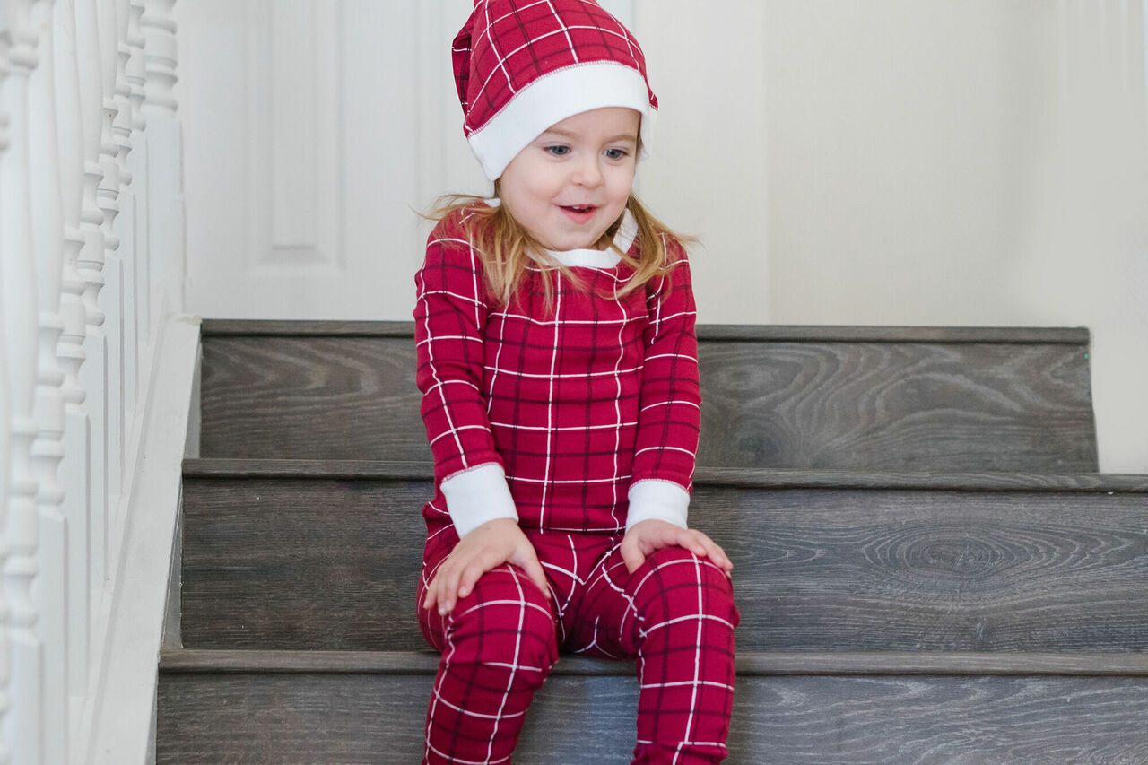 Santa Baby - Kids' Organic Holiday PJ & Cap Set