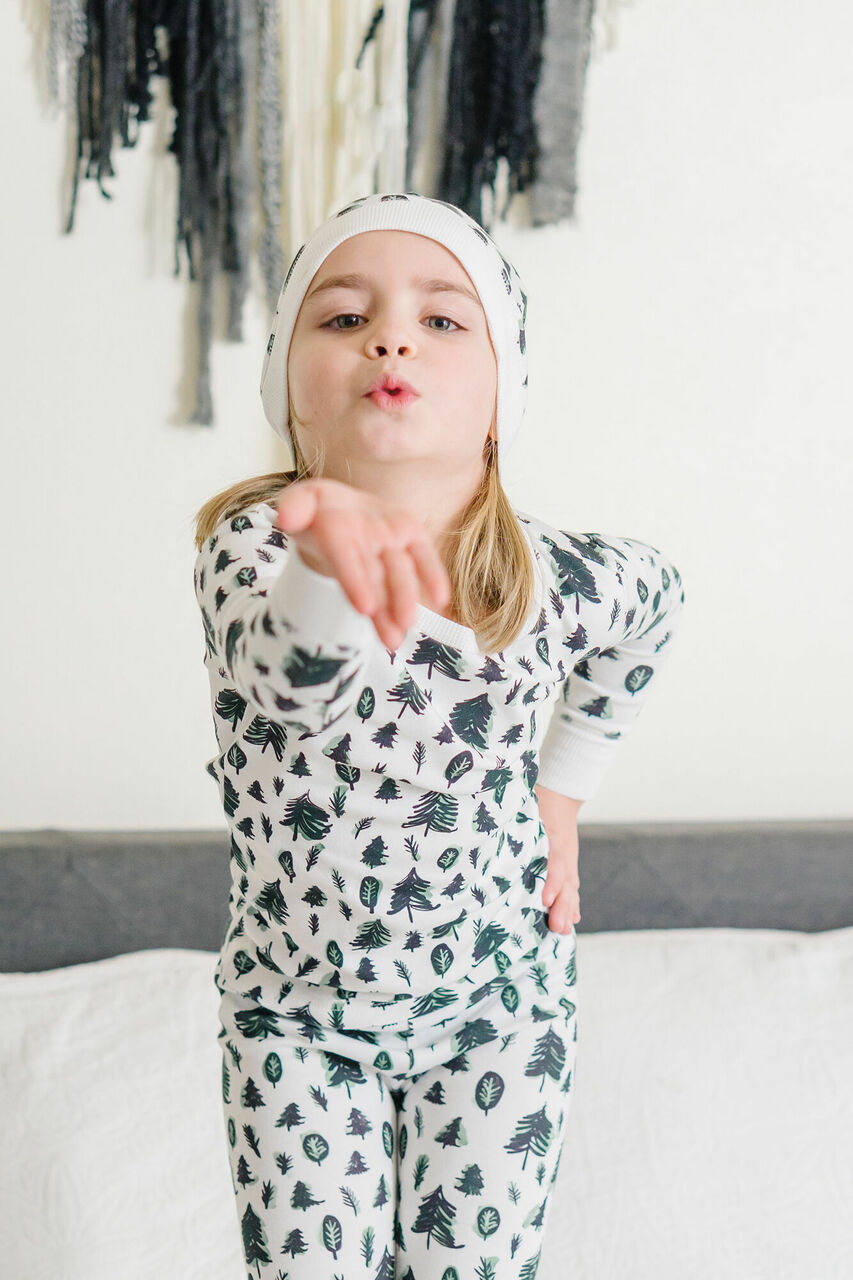 Oh Christmas Tree - Kids' Organic Holiday PJ & Cap Set