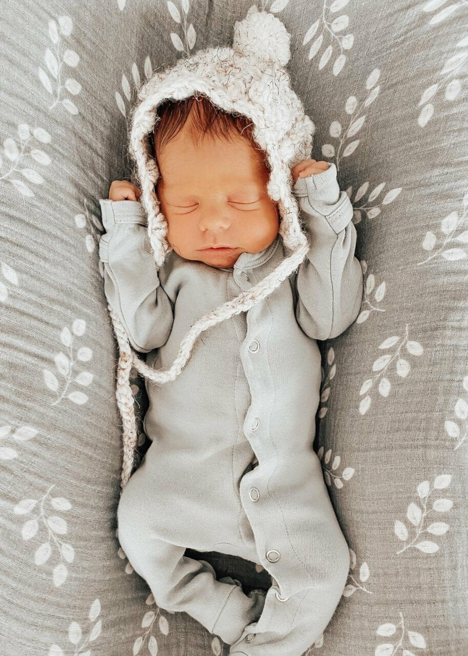 Light Gray - Organic Snap Footie