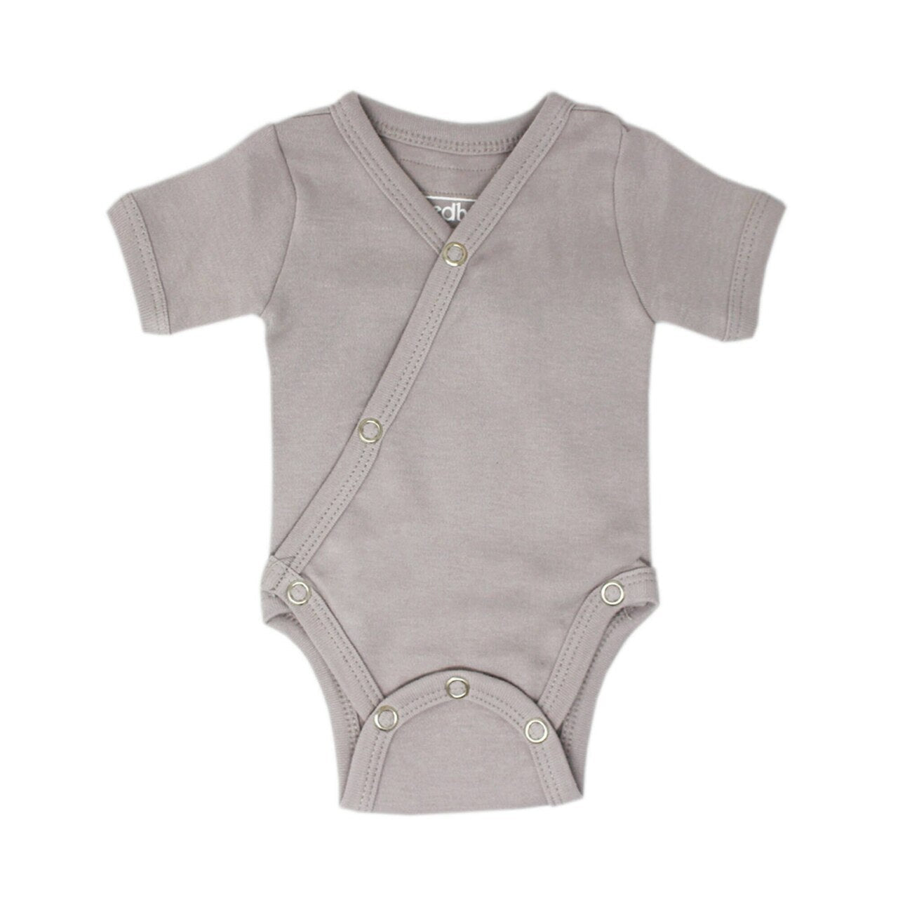 Light Gray - Organic Short-Sleeve Kimono Bodysuit
