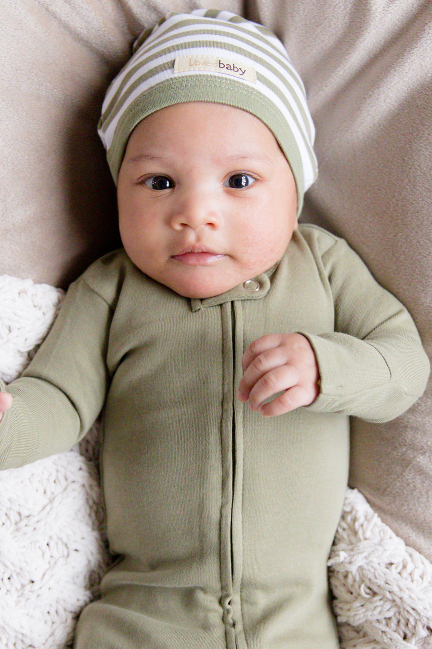 Sage/White - Organic Cute Cap
