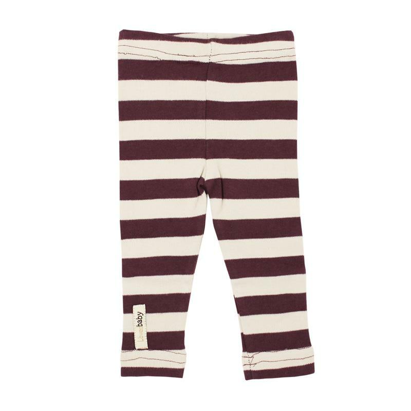 Eggplant/Stone Stripe - Organic Leggings