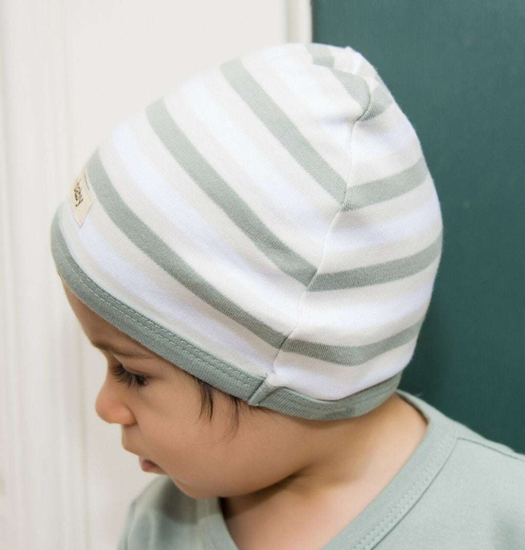 Seafoam Stripe - Organic Cute Cap