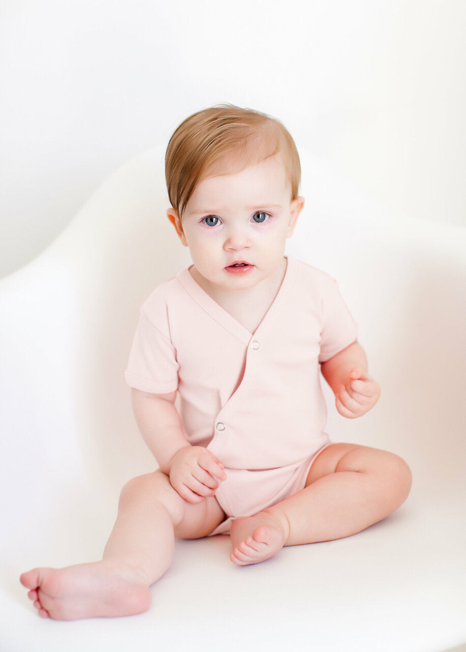Blush - Organic Short-Sleeve Kimono Bodysuit