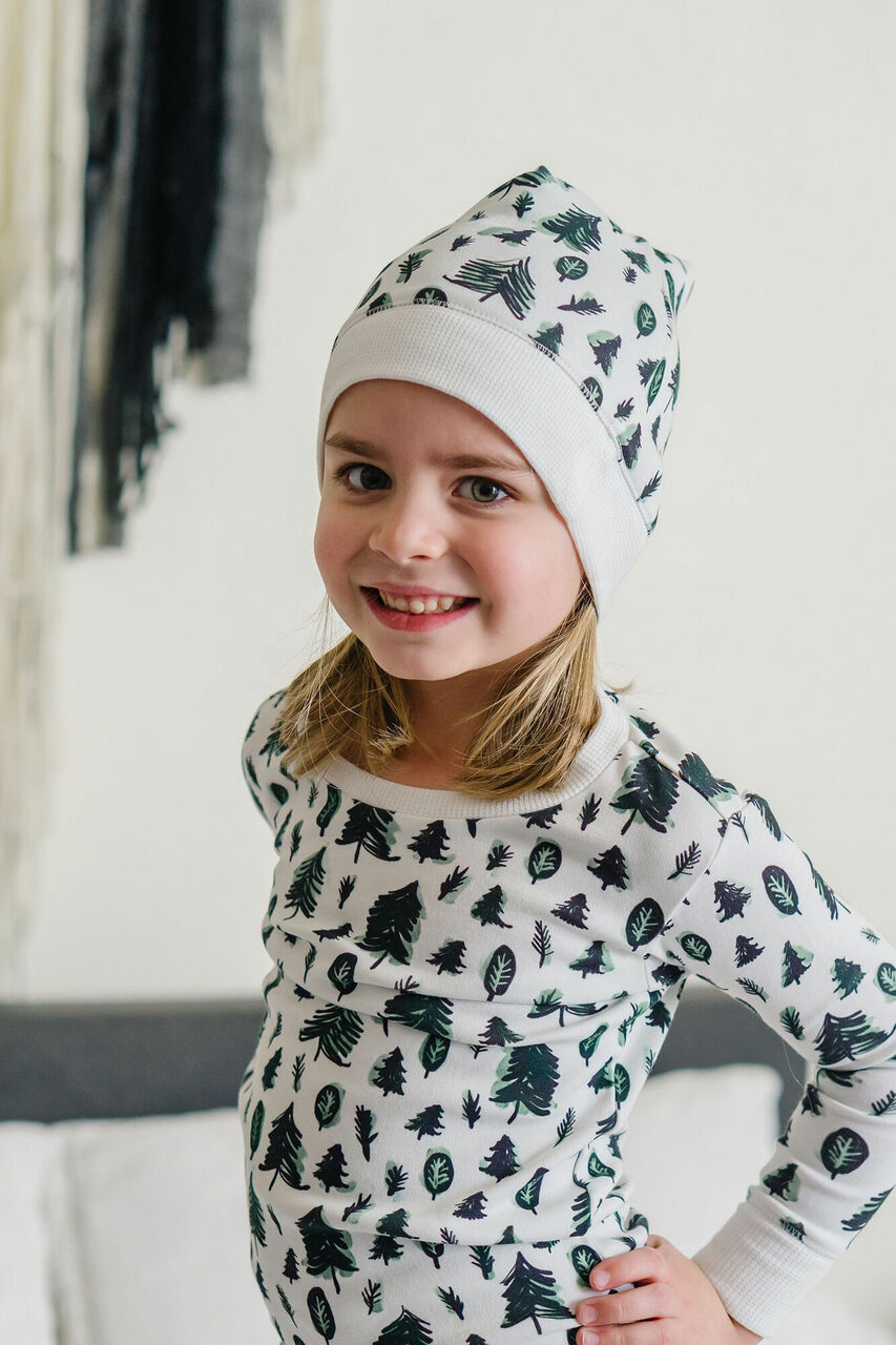 Oh Christmas Tree - Kids' Organic Holiday PJ & Cap Set