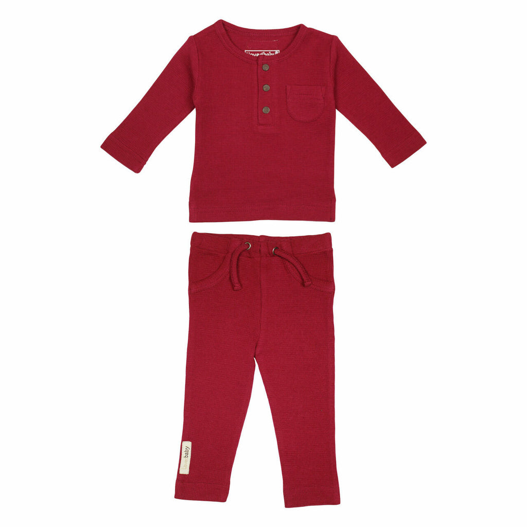 Crimson - Organic Thermal Baby Lounge Set