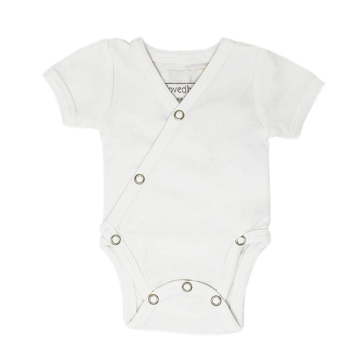 White - Organic Short-Sleeve Kimono Bodysuit
