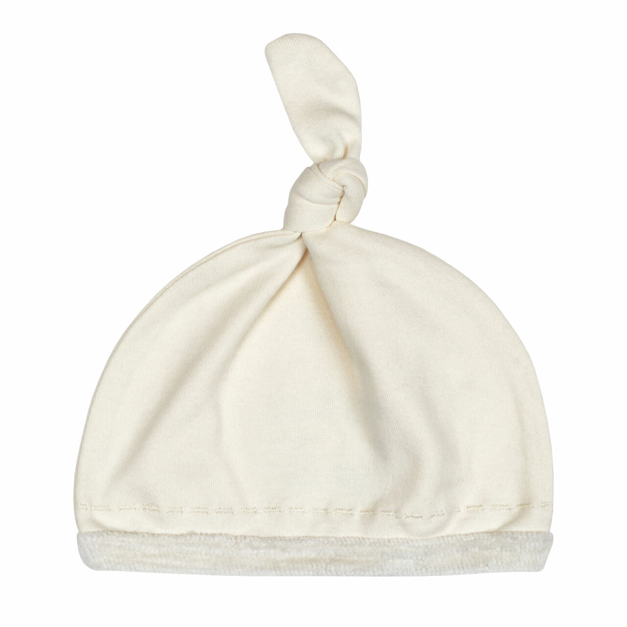 Buttercream - Organic Velveteen Top-Knot Hat in Beige