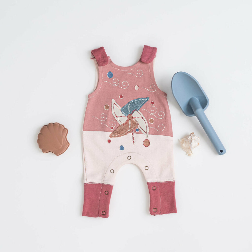 Pinwheel - Organic Applique Harem Romper