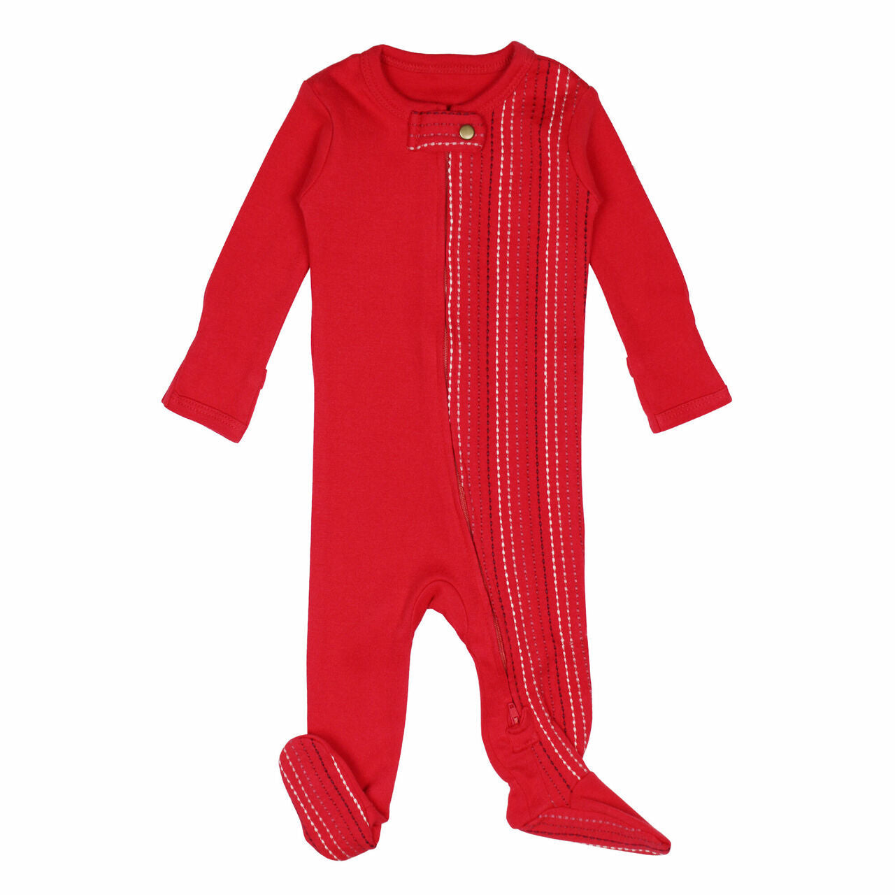 Chili Pepper Dash - Organic Embroidered Zipper Footie