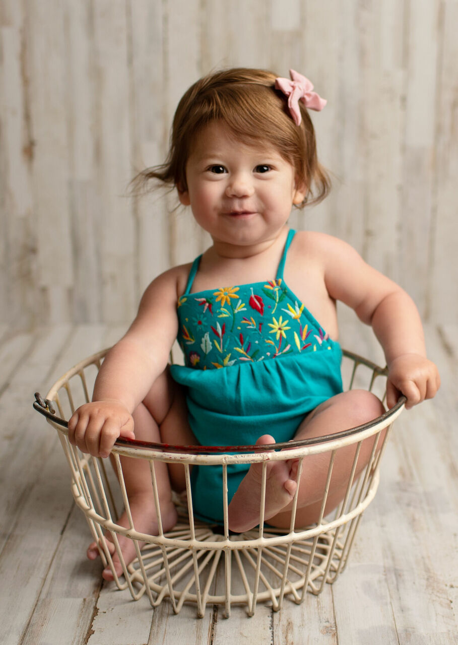 Teal Floral - Organic Criss-Cross Bodysuit