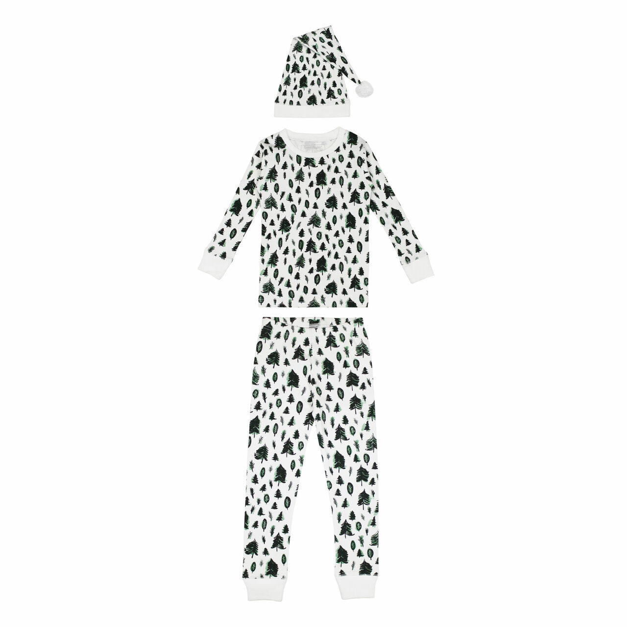 Oh Christmas Tree - Kids' Organic Holiday PJ & Cap Set