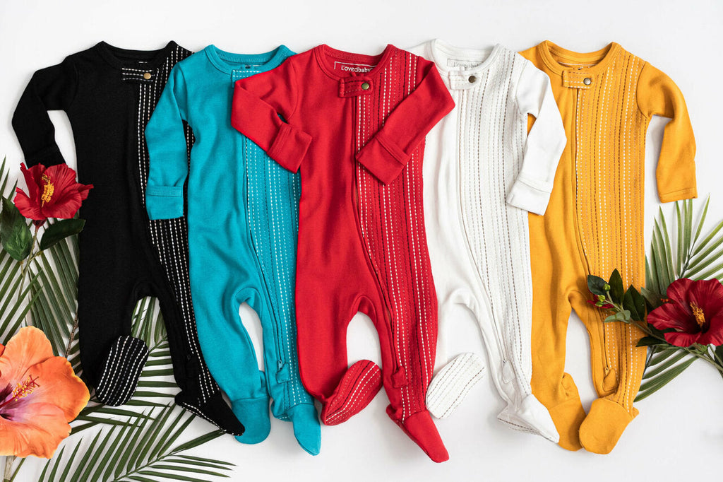 Chili Pepper Dash - Organic Embroidered Zipper Footie