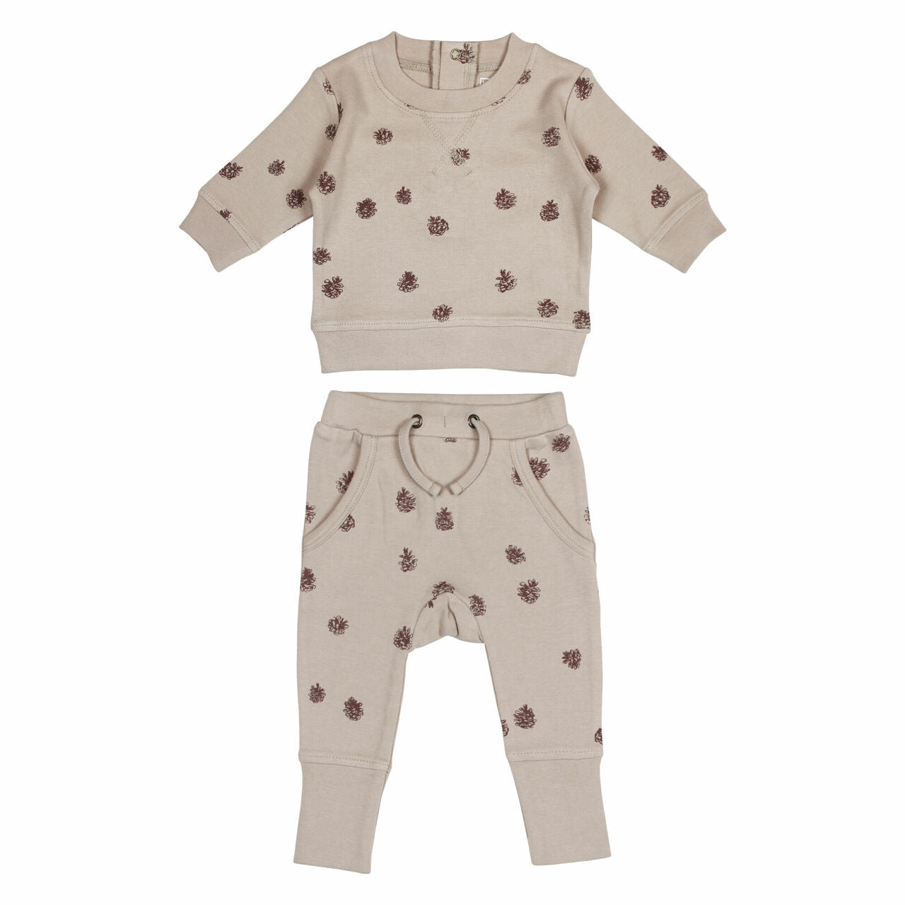 Oatmeal Pinecone - Organic Sweatshirt & Jogger Set