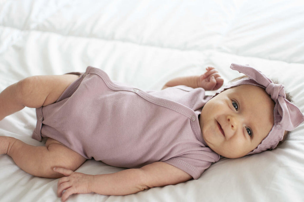 Lavender - Organic Short-Sleeve Kimono Bodysuit