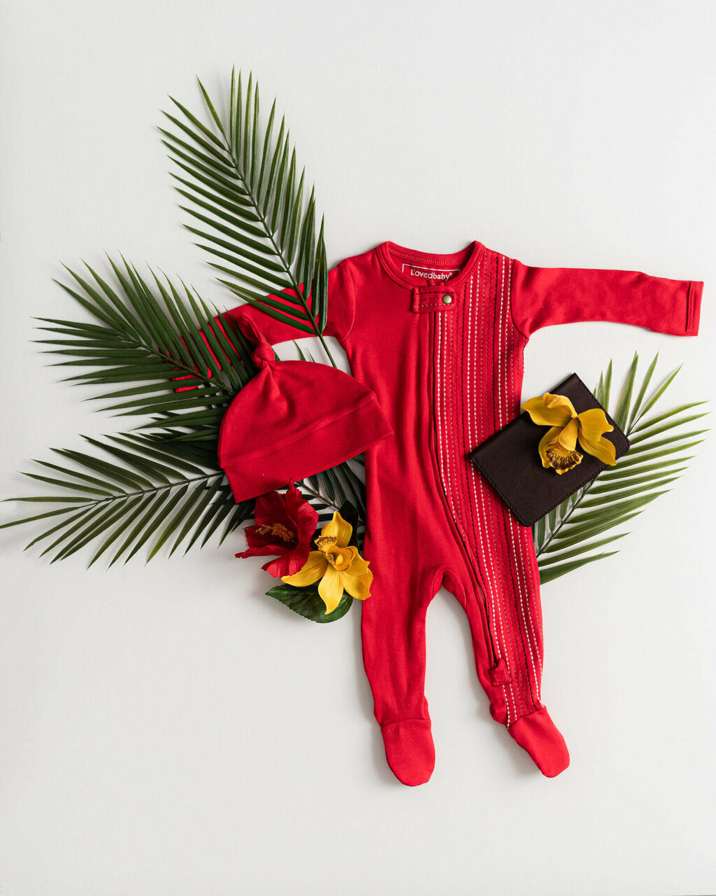 Chili Pepper Dash - Organic Embroidered Zipper Footie