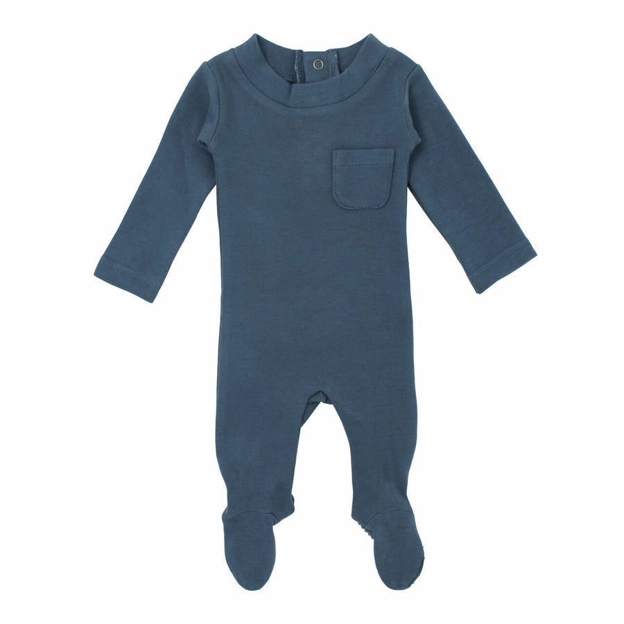 Organic Mock-Neck Footie — Abyss