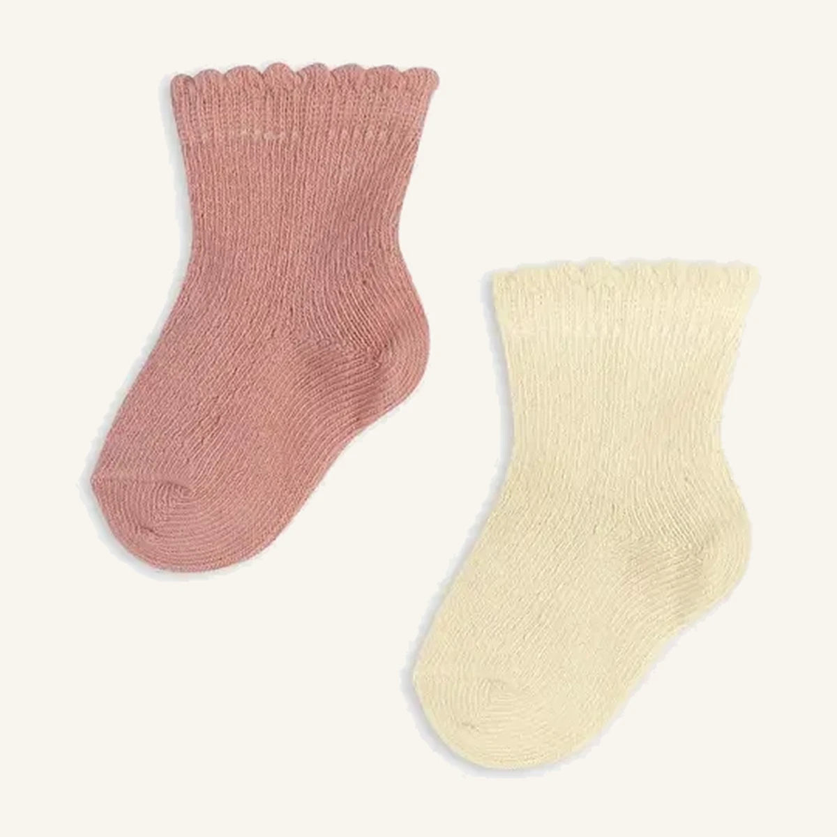 Baby Socks — Scalloped Rib 2-Pack